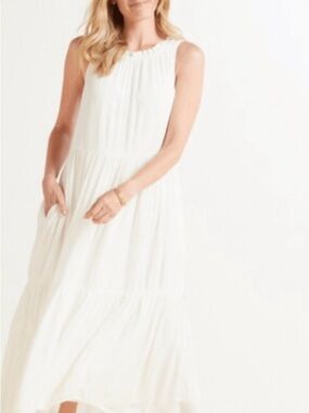 Roan + Ryan White Evereve Bella Sleeveless Flowy Midi Dress Size XS